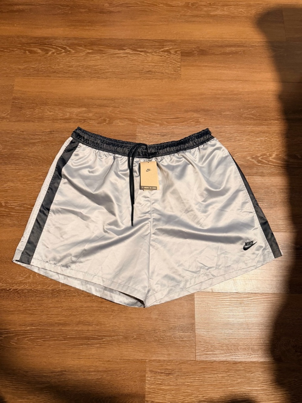 Nike Men’s White Athletic Shorts with Black Trim